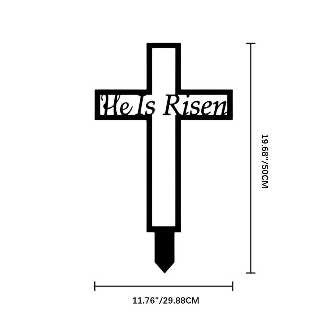 Christianartworkshop Laser Cut Metal Cross Garden Stake With Hollow Heart: Emblem of Eternal Heavenly Remembrance - Black - 11.76"*19.68" *0.06''/ 29.88*50*0.15cm - image 8