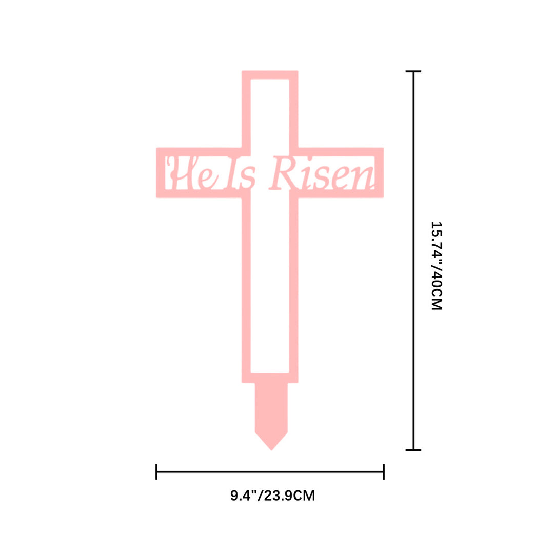 Christianartworkshop Laser Cut Metal Cross Garden Stake With Hollow Heart: Emblem of Eternal Heavenly Remembrance - Pink - 9.4"*15.74" *0.04''/ 23.9*40*0.1cm - image 13