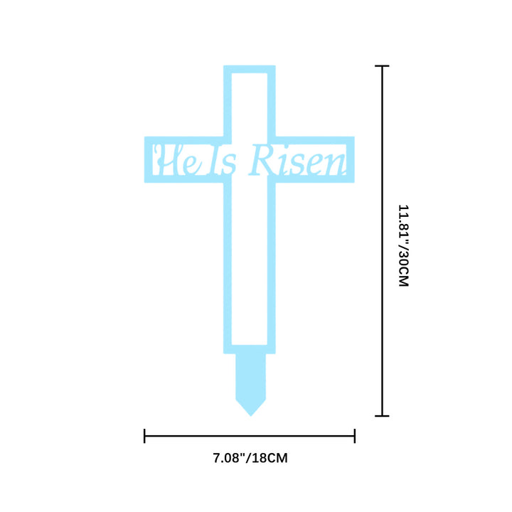 Christianartworkshop Laser Cut Metal Cross Garden Stake With Hollow Heart: Emblem of Eternal Heavenly Remembrance - Blue - 7.08"*11.81"*0.04'' / 18*30*0.1cm - image 9