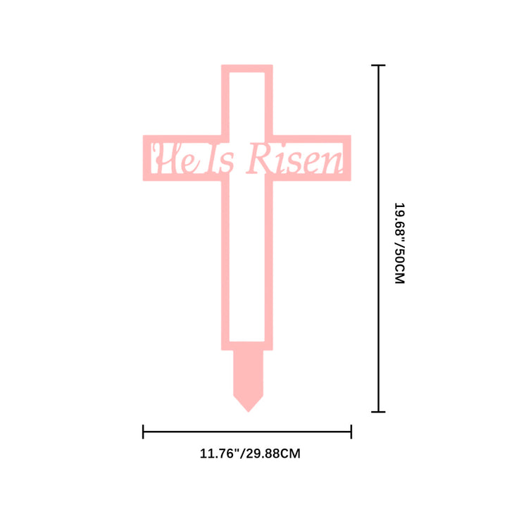 Christianartworkshop Laser Cut Metal Cross Garden Stake With Hollow Heart: Emblem of Eternal Heavenly Remembrance - Pink - 11.76"*19.68" *0.06''/ 29.88*50*0.15cm - image 14