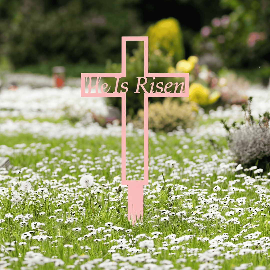 Christianartworkshop Laser Cut Metal Cross Garden Stake With Hollow Heart: Emblem of Eternal Heavenly Remembrance - image 5