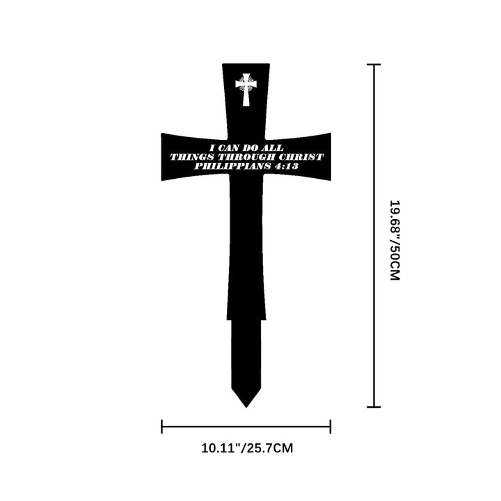 Christianartworkshop Traditional Cross Shape Metal Yard Stake With Uplifting Bible Quote: Token of Steadfast Divine Fortitude - 19.69''*10.12''*0.06''50*25.7*0.15cm - image 8