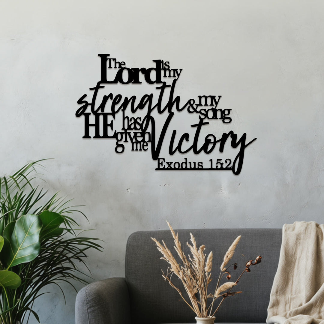Christianartworkshop Bold Mixed Font Exodus Scripture Metal Wall Decoration: Emblem of Mighty Heavenly Strength & Triumph - image 4