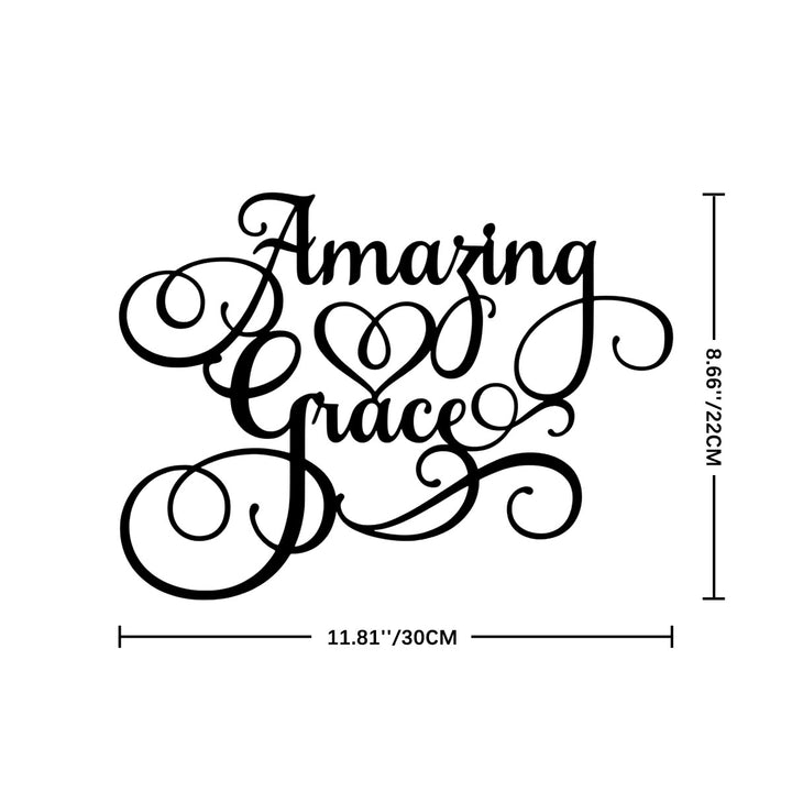 Christianartworkshop Ornate Flourish Amazing Grace Heart Metal Wall Decoration: Emblem of Warm Heavenly Redeeming Grace - 11.81"*8.66"*0.04'' / 30*22*0.1cm - image 5