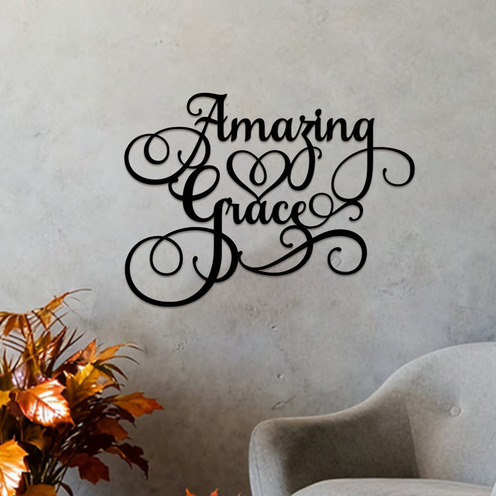 Christianartworkshop Ornate Flourish Amazing Grace Heart Metal Wall Decoration: Emblem of Warm Heavenly Redeeming Grace - image 4