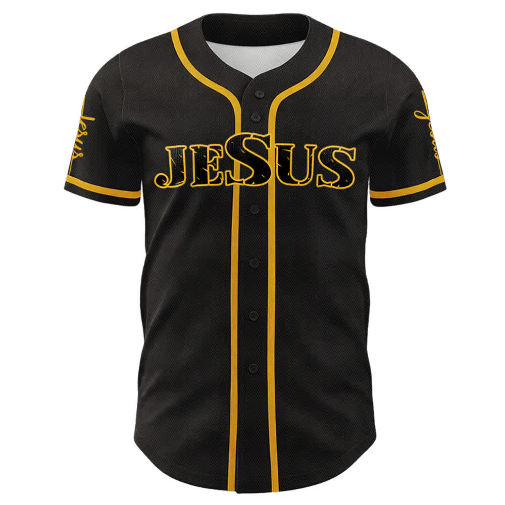 Christianartworkshop Jesus Cross Nail and Crown of Thorns Baseball Jersey - image 2