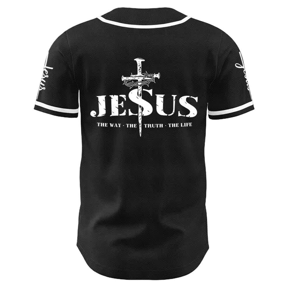 Christianartworkshop Jesus Cross Nail and Crown of Thorns Baseball Jersey - image 10