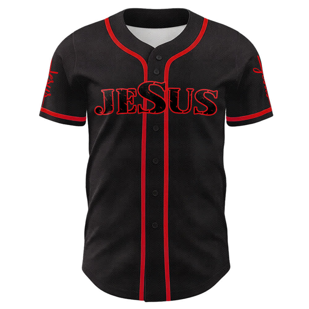 Christianartworkshop Jesus Cross Nail and Crown of Thorns Baseball Jersey - image 8