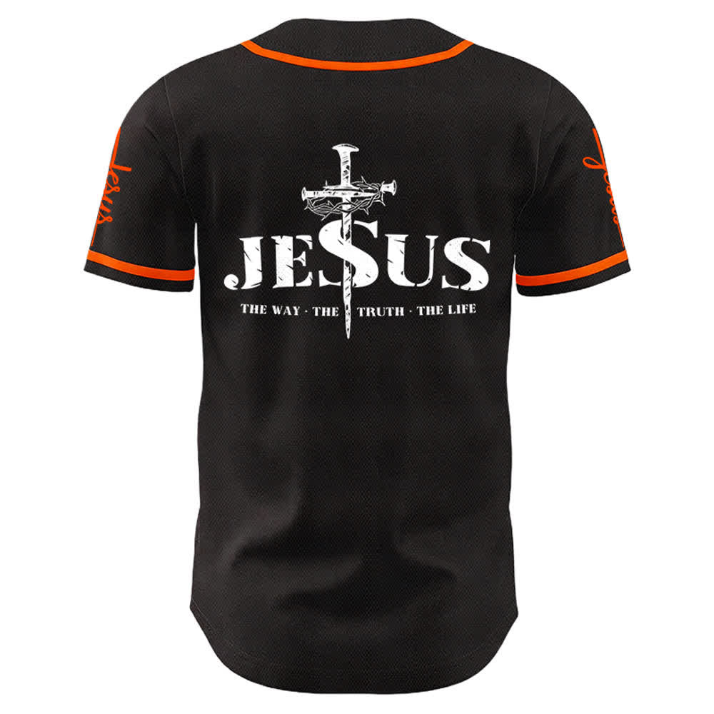 Christianartworkshop Jesus Cross Nail and Crown of Thorns Baseball Jersey - image 12