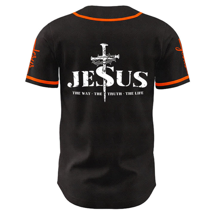Christianartworkshop Jesus Cross Nail and Crown of Thorns Baseball Jersey - image 12