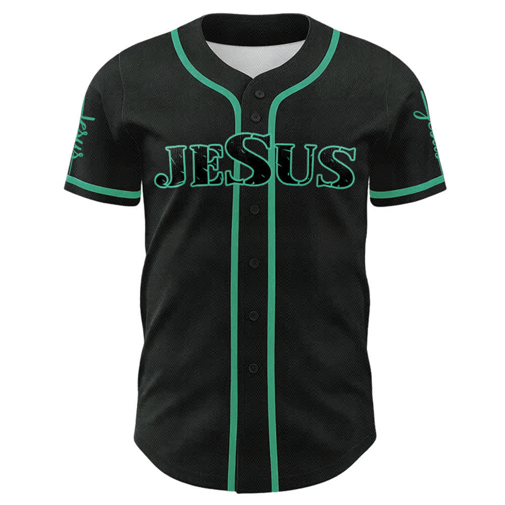 Christianartworkshop Jesus Cross Nail and Crown of Thorns Baseball Jersey - image 14