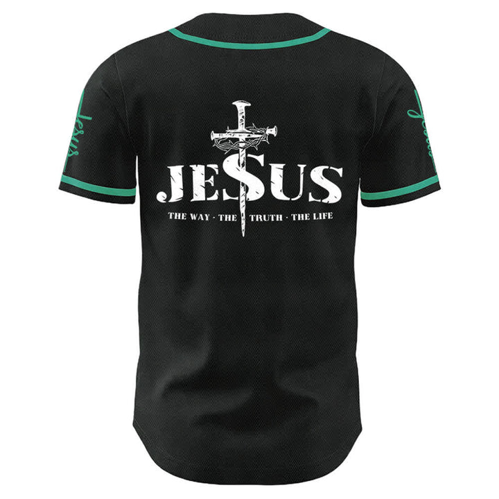 Christianartworkshop Jesus Cross Nail and Crown of Thorns Baseball Jersey - image 19