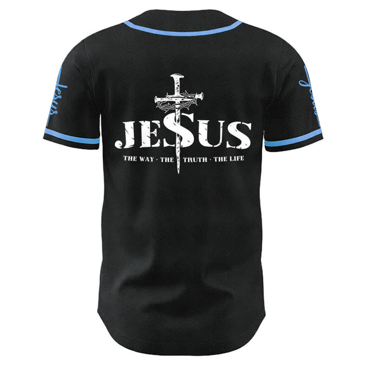 Christianartworkshop Jesus Cross Nail and Crown of Thorns Baseball Jersey - image 22