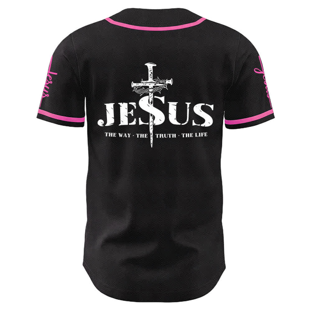 Christianartworkshop Jesus Cross Nail and Crown of Thorns Baseball Jersey - image 21