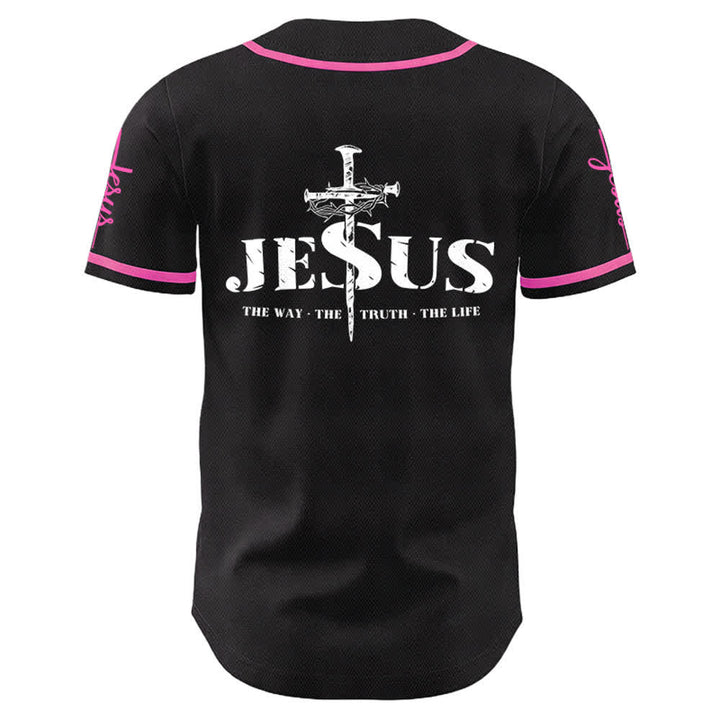 Christianartworkshop Jesus Cross Nail and Crown of Thorns Baseball Jersey - image 21