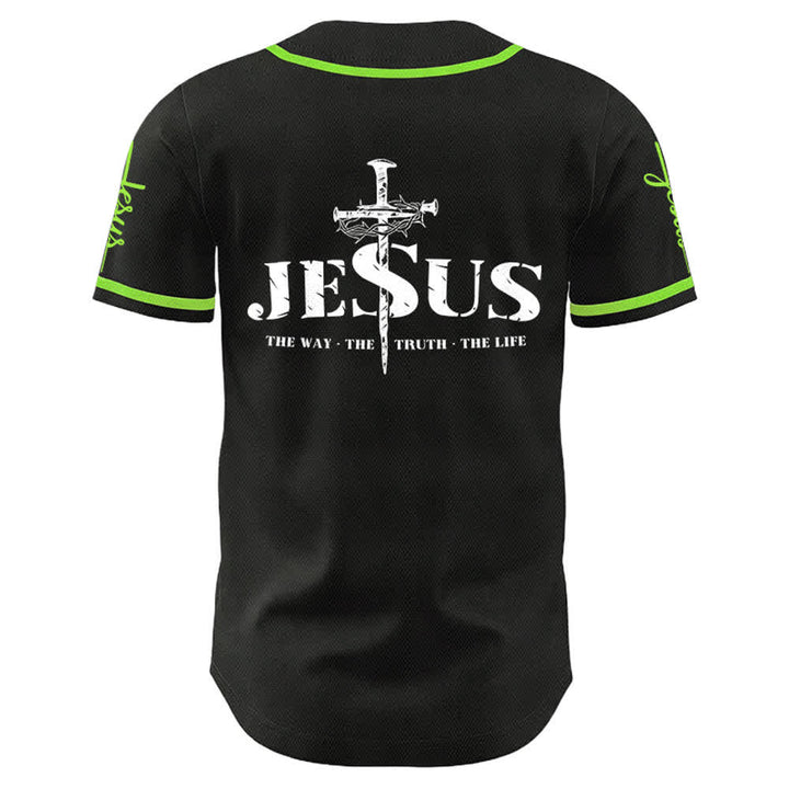 Christianartworkshop Jesus Cross Nail and Crown of Thorns Baseball Jersey - image 28