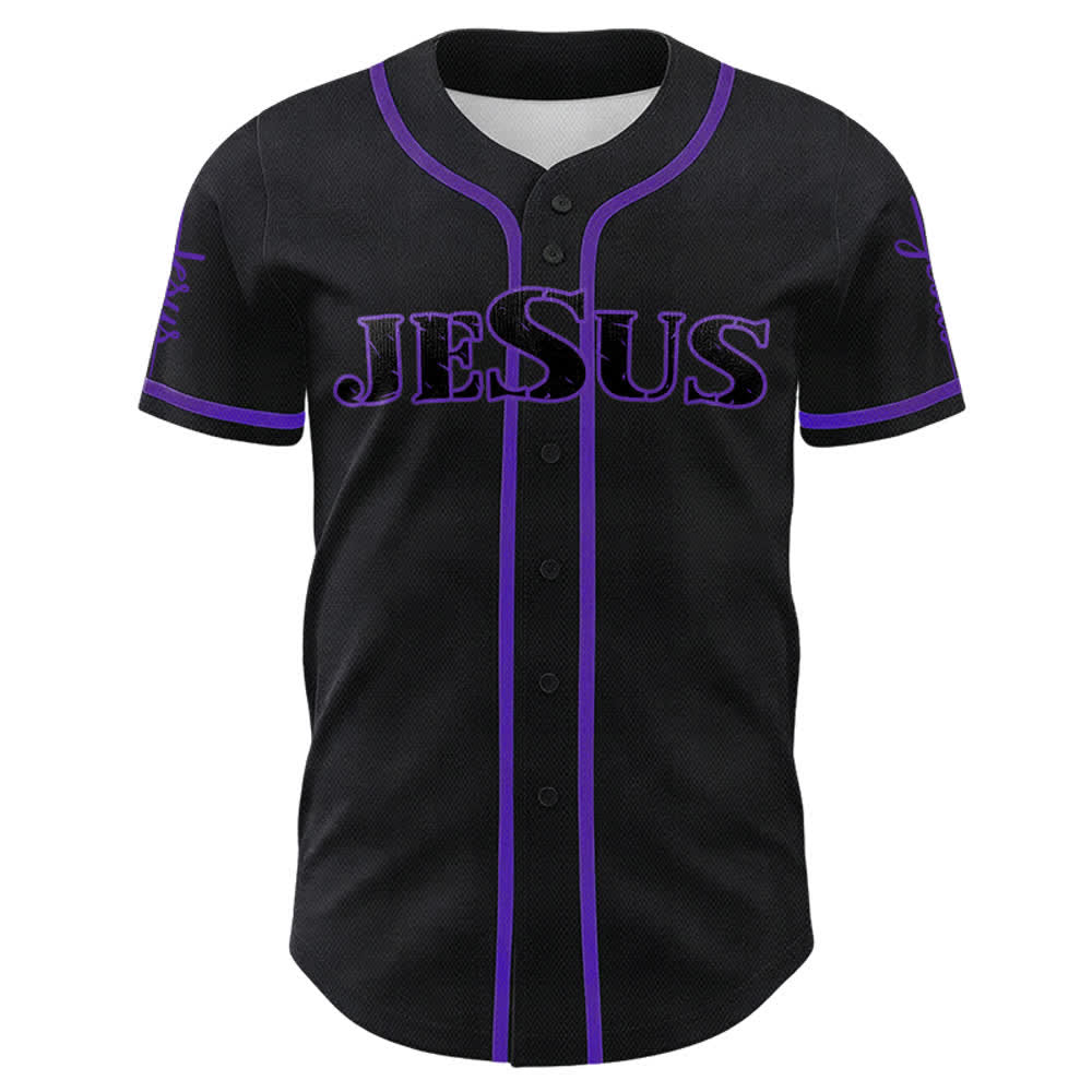 Christianartworkshop Jesus Cross Nail and Crown of Thorns Baseball Jersey - image 30