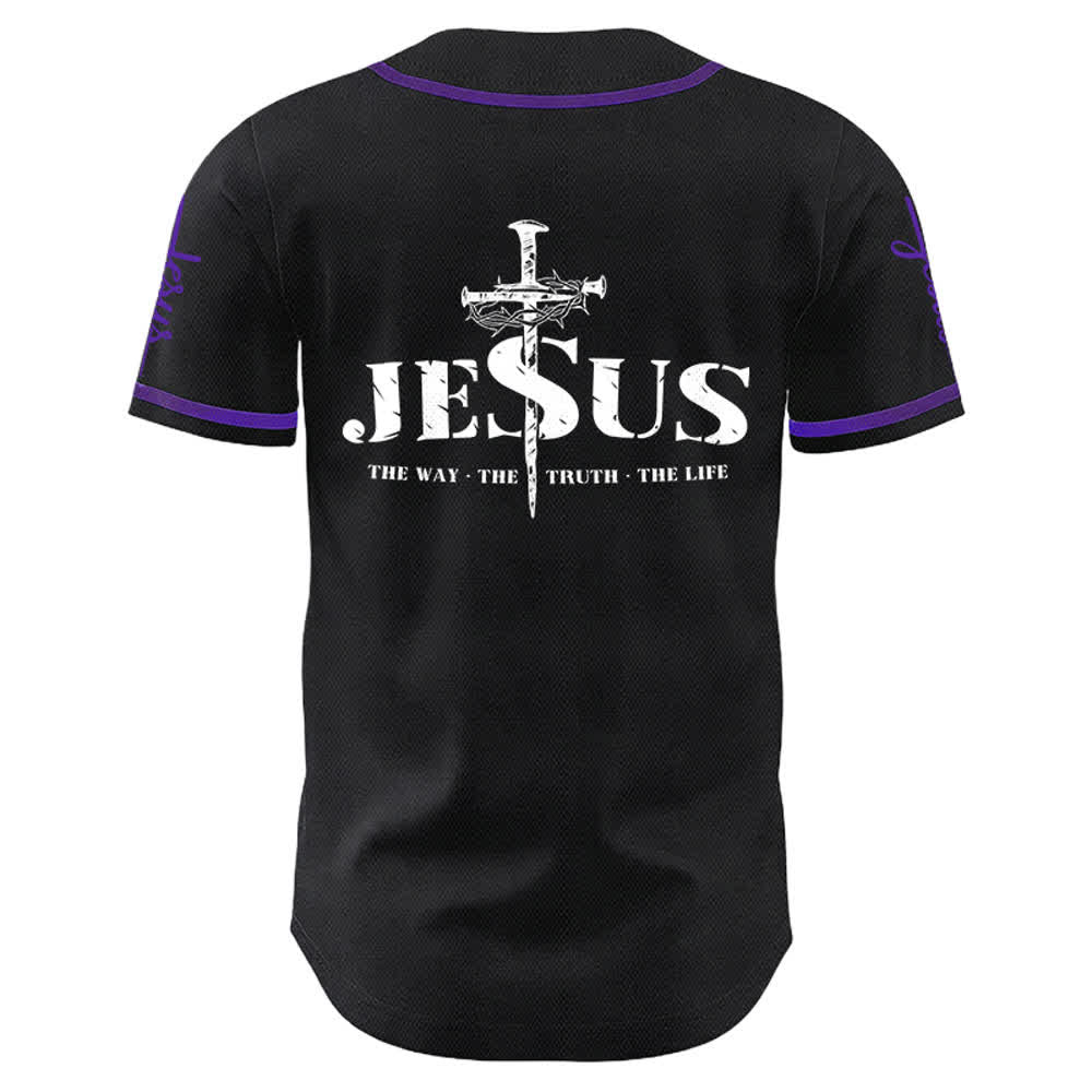 Christianartworkshop Jesus Cross Nail and Crown of Thorns Baseball Jersey - image 31