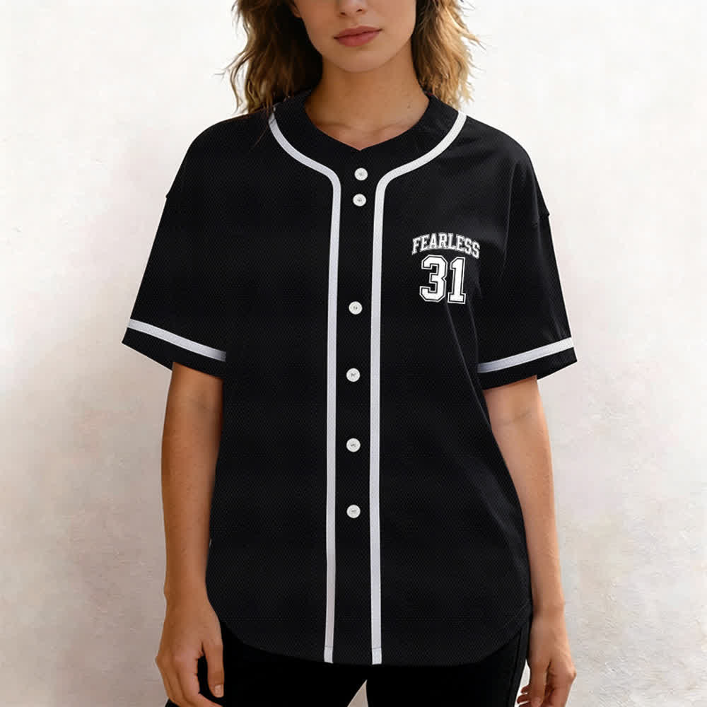 Christianartworkshop Proverbs 31 Fearless Faith Graphic Unisex Baseball Jersey - image 6