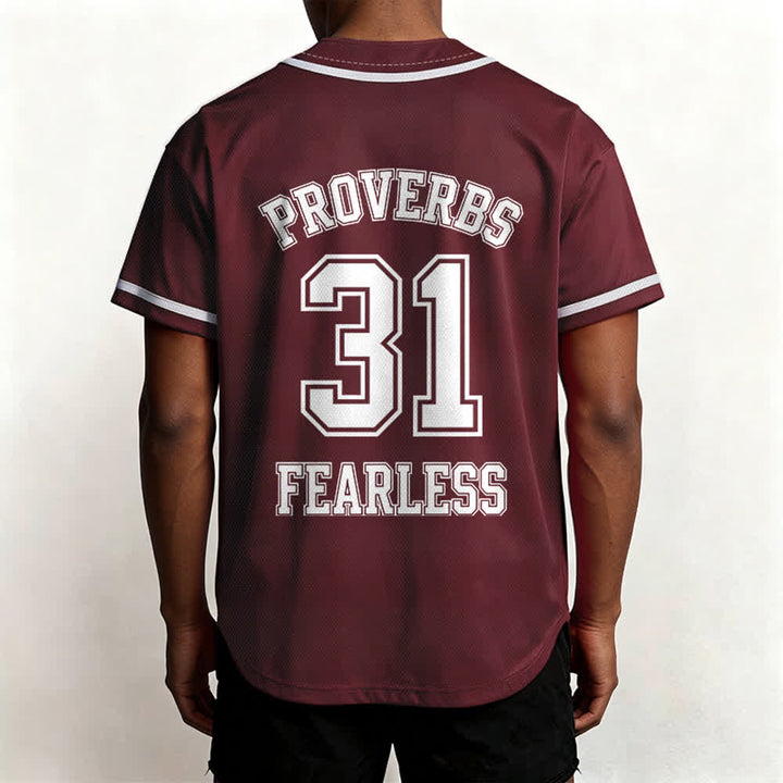 Christianartworkshop Proverbs 31 Fearless Faith Graphic Unisex Baseball Jersey - image 31