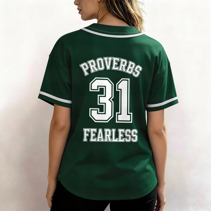 Christianartworkshop Proverbs 31 Fearless Faith Graphic Unisex Baseball Jersey - image 47