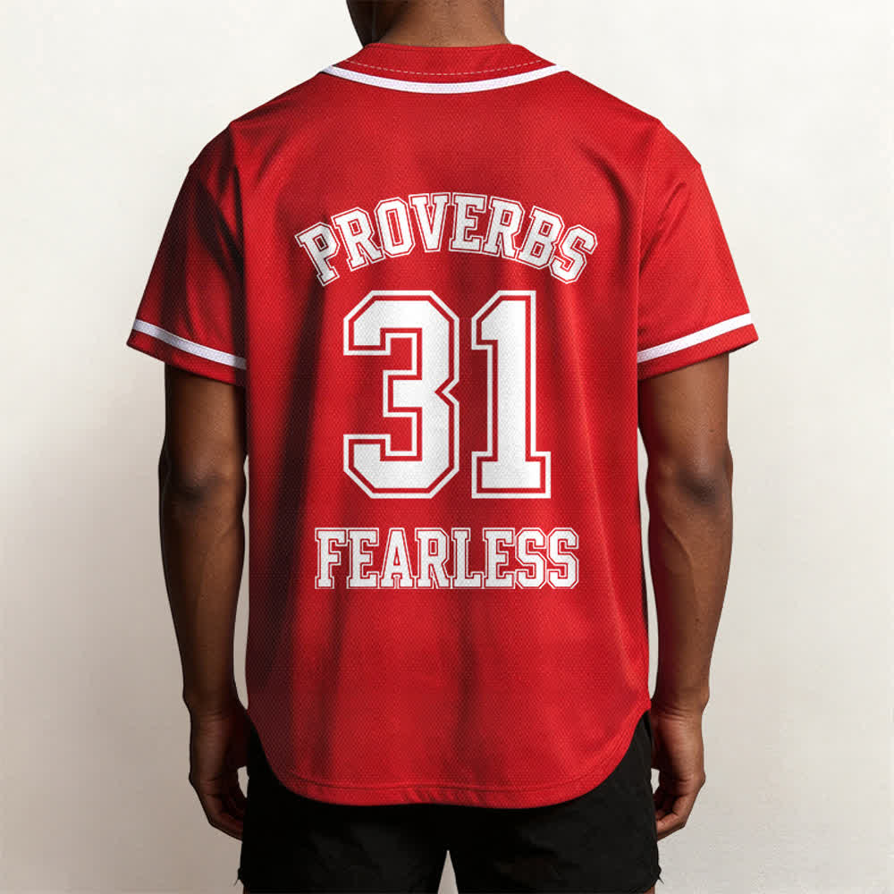 Christianartworkshop Proverbs 31 Fearless Faith Graphic Unisex Baseball Jersey - image 52