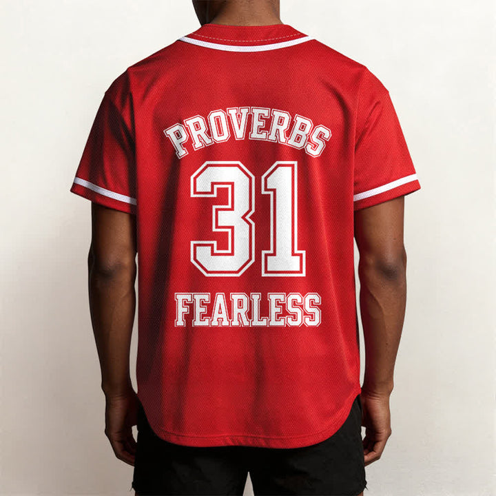 Christianartworkshop Proverbs 31 Fearless Faith Graphic Unisex Baseball Jersey - image 52