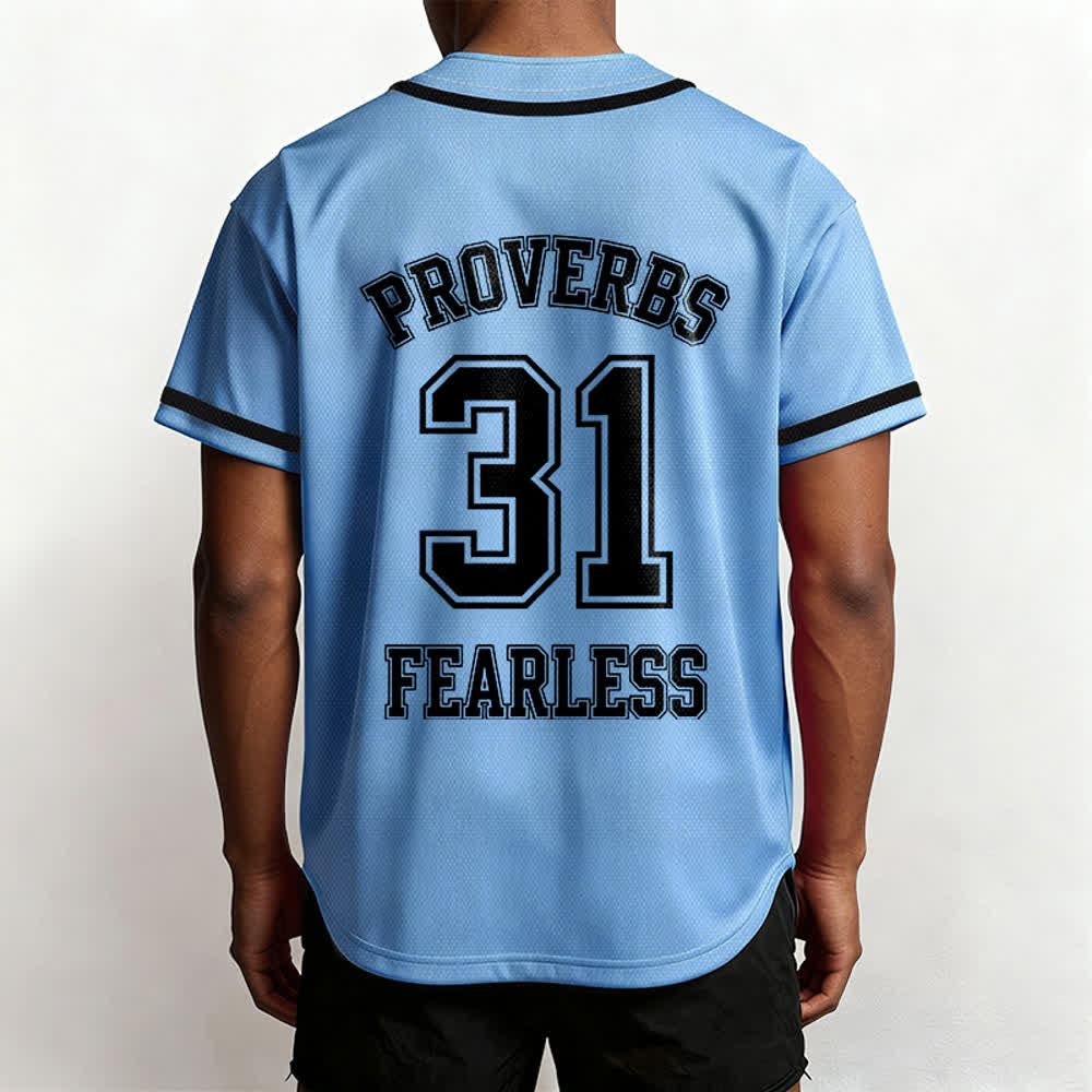 Christianartworkshop Proverbs 31 Fearless Faith Graphic Unisex Baseball Jersey - image 38
