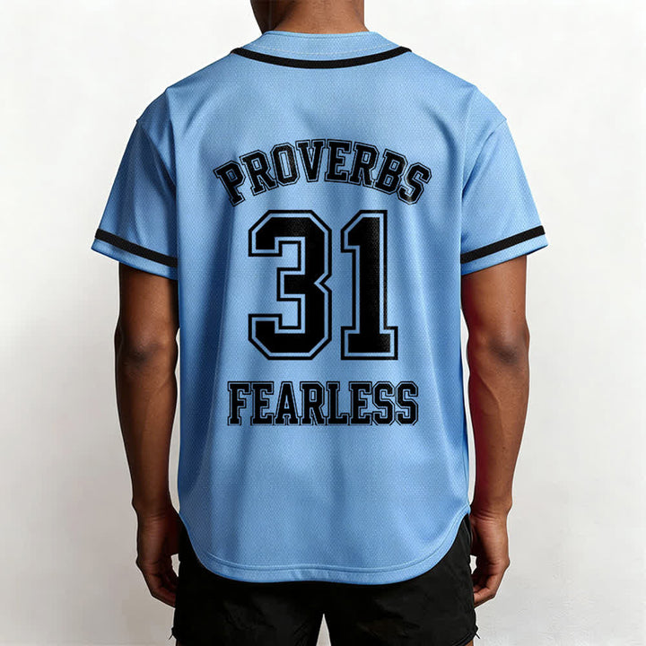 Christianartworkshop Proverbs 31 Fearless Faith Graphic Unisex Baseball Jersey - image 38