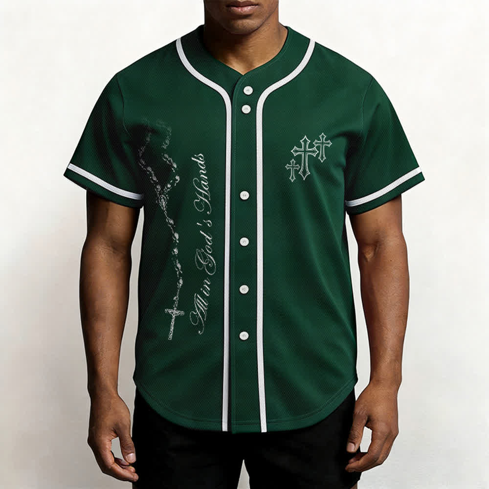 Christianartworkshop Trust Hope Strive Believe All In God's Hands Faith Motif Unisex Baseball Jersey - image 45