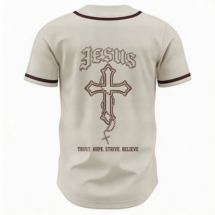 Christianartworkshop Trust Hope Strive Believe All In God's Hands Faith Motif Unisex Baseball Jersey - image 30