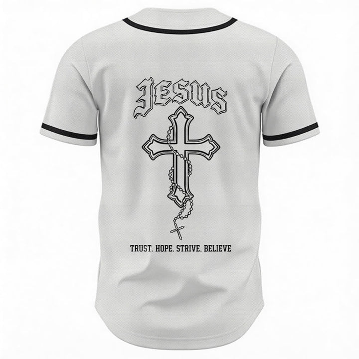 Christianartworkshop Trust Hope Strive Believe All In God's Hands Faith Motif Unisex Baseball Jersey - image 16