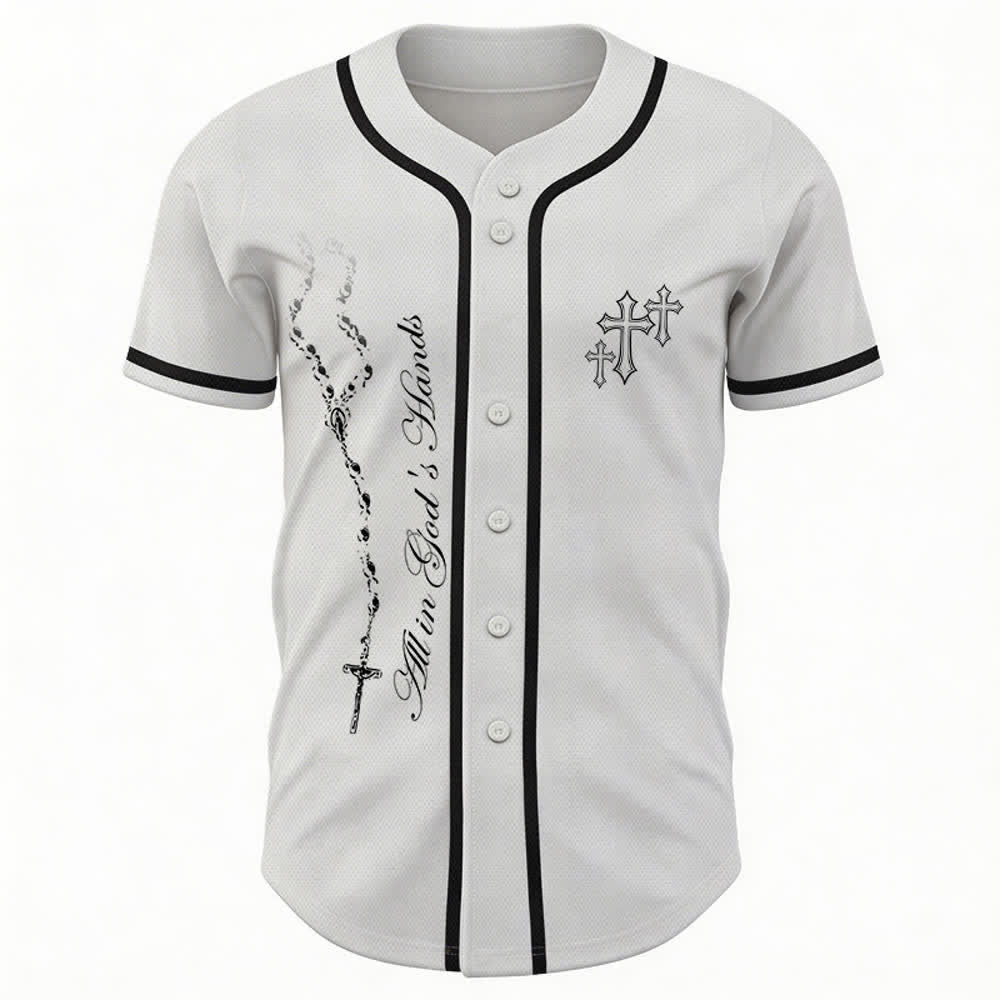 Christianartworkshop Trust Hope Strive Believe All In God's Hands Faith Motif Unisex Baseball Jersey - image 15