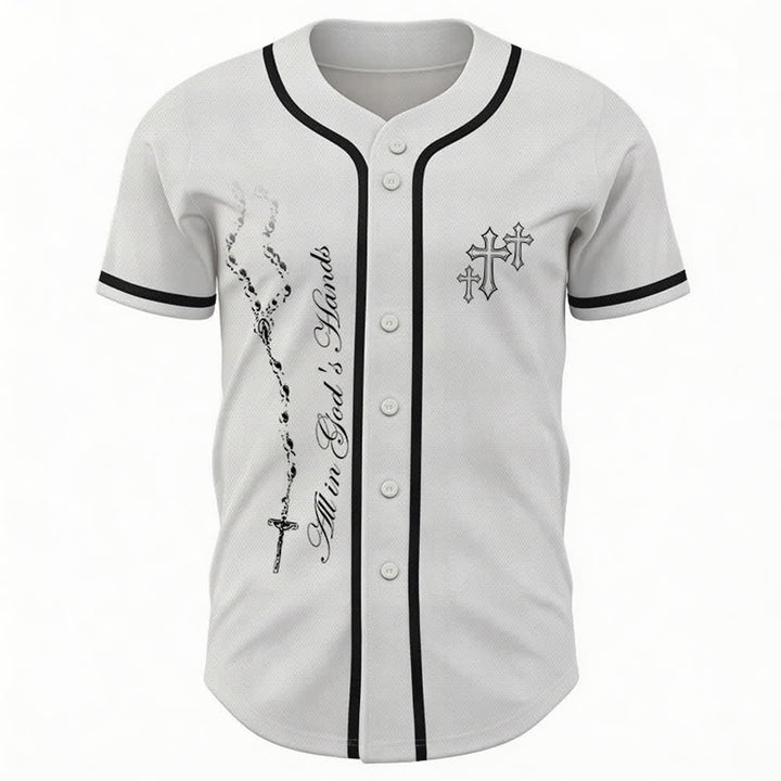 Christianartworkshop Trust Hope Strive Believe All In God's Hands Faith Motif Unisex Baseball Jersey - image 15