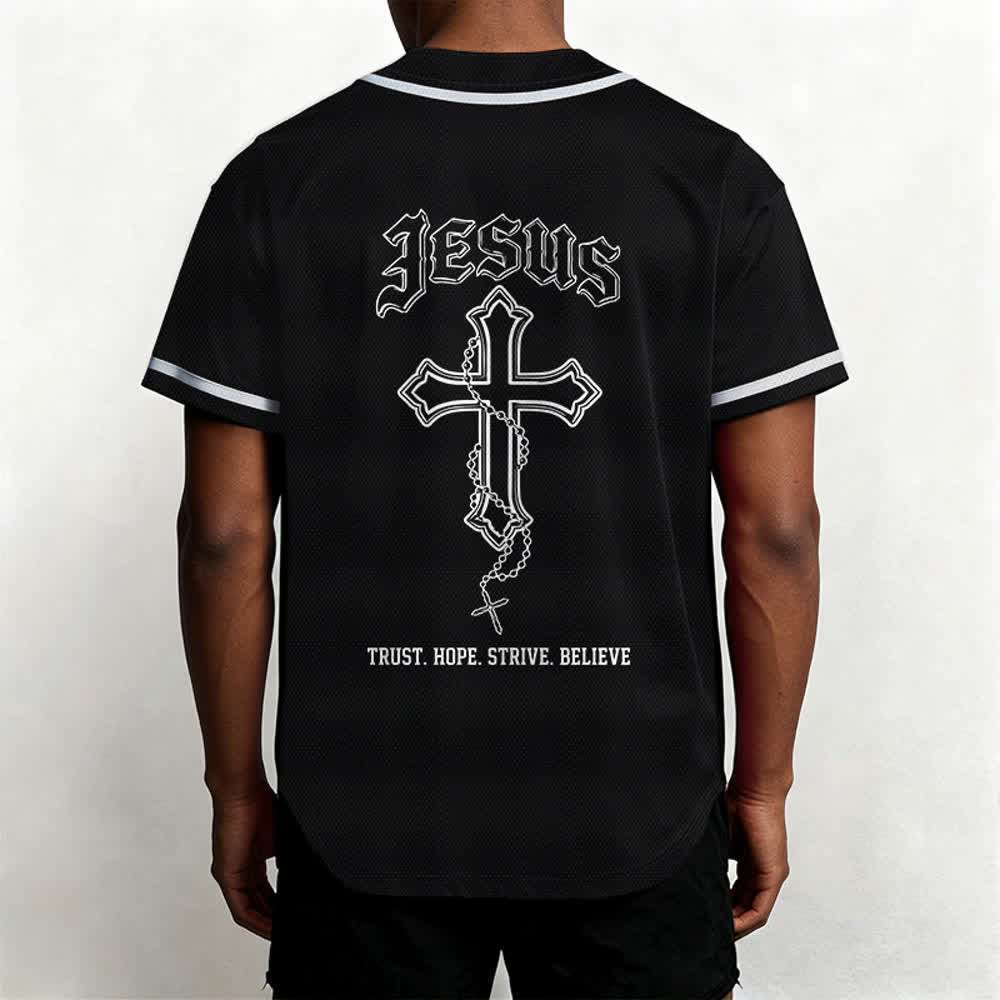 Christianartworkshop Trust Hope Strive Believe All In God's Hands Faith Motif Unisex Baseball Jersey - image 11