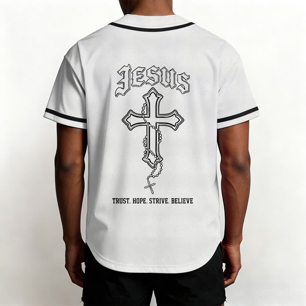Christianartworkshop Trust Hope Strive Believe All In God's Hands Faith Motif Unisex Baseball Jersey - image 18