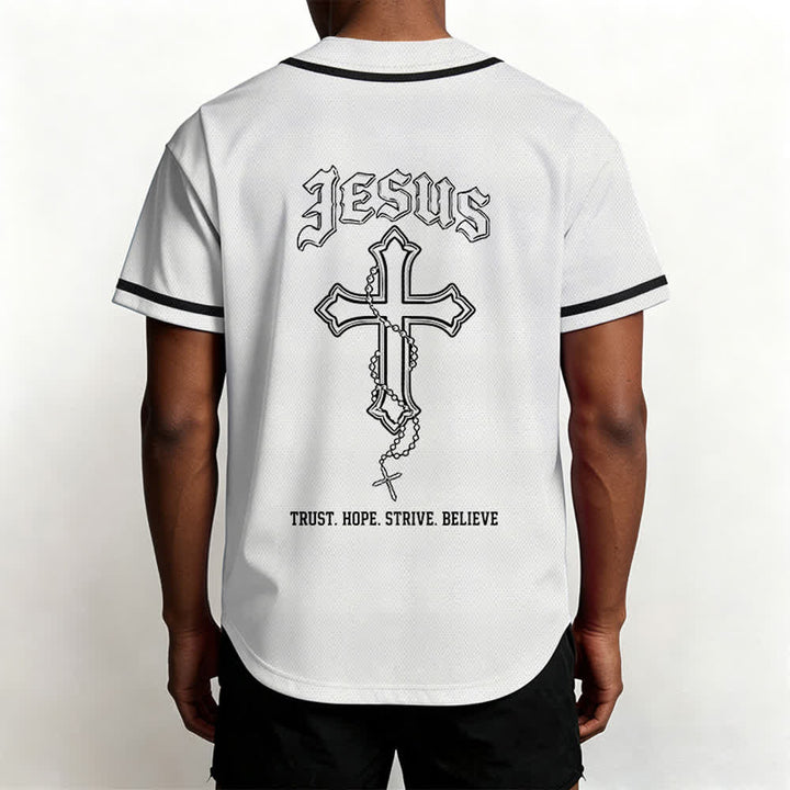 Christianartworkshop Trust Hope Strive Believe All In God's Hands Faith Motif Unisex Baseball Jersey - image 18