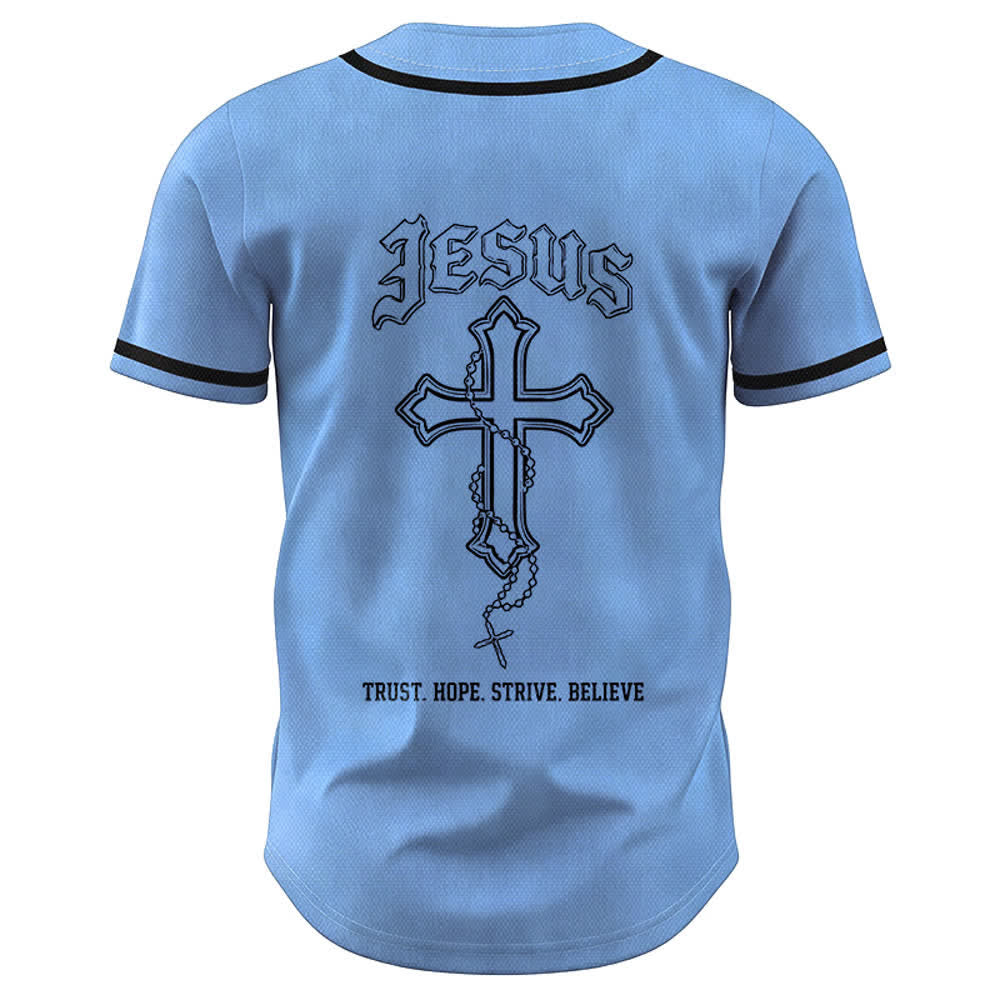 Christianartworkshop Trust Hope Strive Believe All In God's Hands Faith Motif Unisex Baseball Jersey - image 37