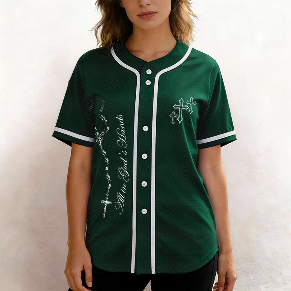 Christianartworkshop Trust Hope Strive Believe All In God's Hands Faith Motif Unisex Baseball Jersey - image 47