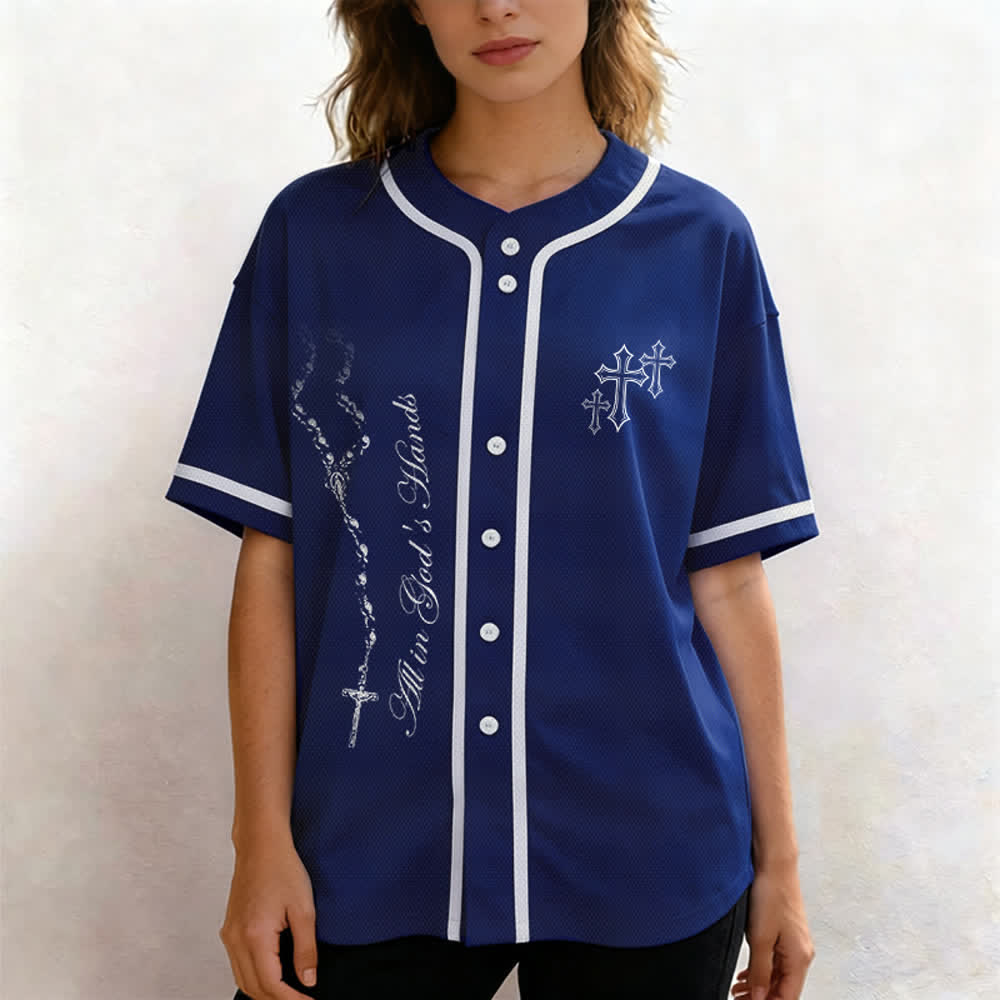 Christianartworkshop Trust Hope Strive Believe All In God's Hands Faith Motif Unisex Baseball Jersey - image 26