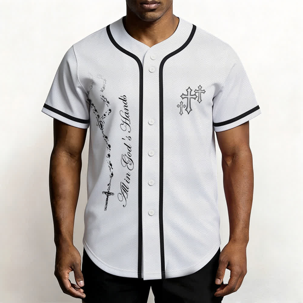 Christianartworkshop Trust Hope Strive Believe All In God's Hands Faith Motif Unisex Baseball Jersey - image 17
