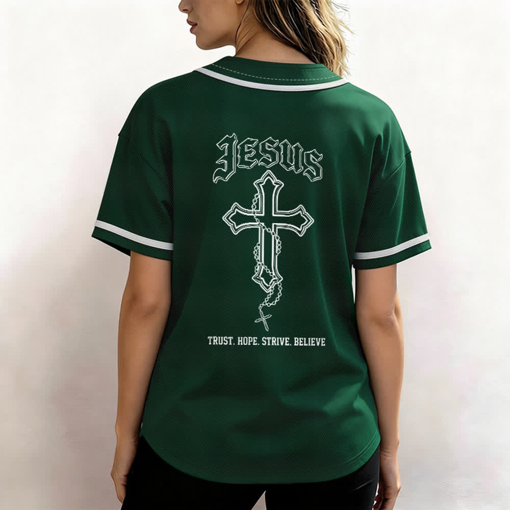 Christianartworkshop Trust Hope Strive Believe All In God's Hands Faith Motif Unisex Baseball Jersey - image 48