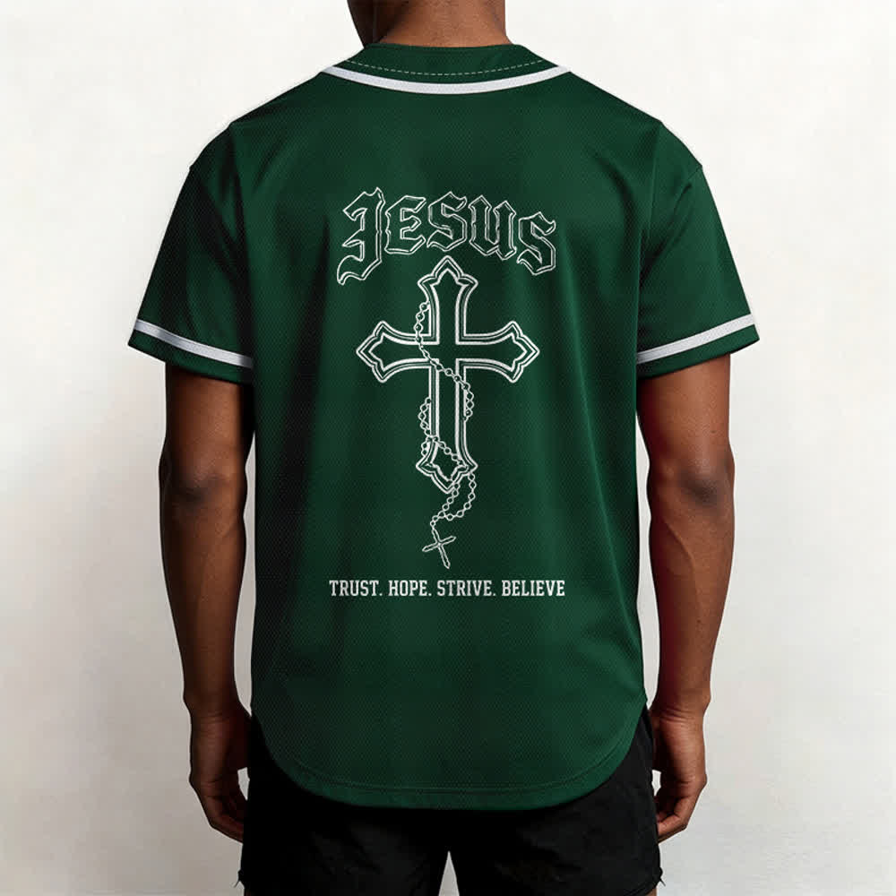 Christianartworkshop Trust Hope Strive Believe All In God's Hands Faith Motif Unisex Baseball Jersey - image 46