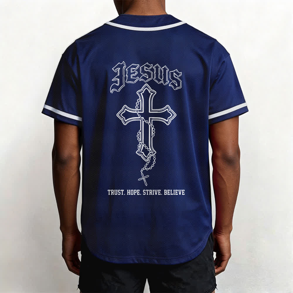 Christianartworkshop Trust Hope Strive Believe All In God's Hands Faith Motif Unisex Baseball Jersey - image 25