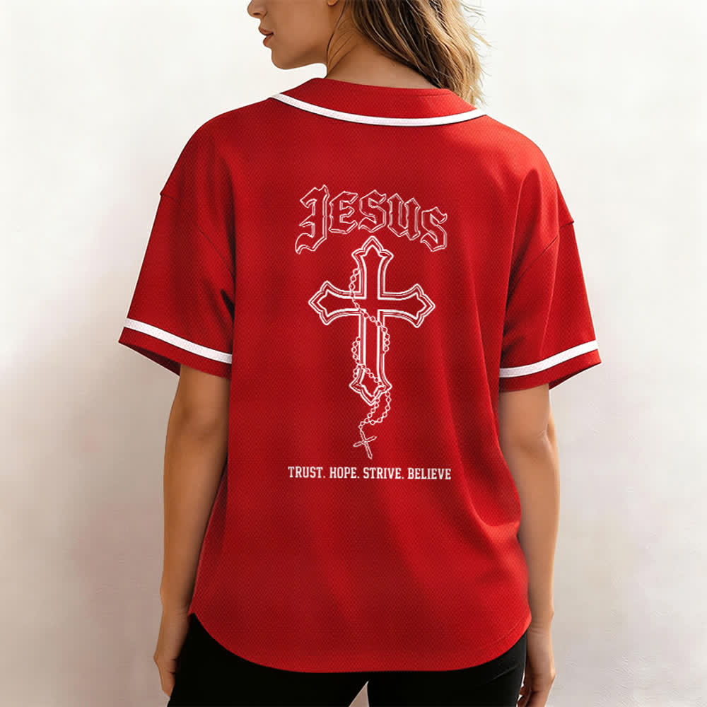 Christianartworkshop Trust Hope Strive Believe All In God's Hands Faith Motif Unisex Baseball Jersey - image 55