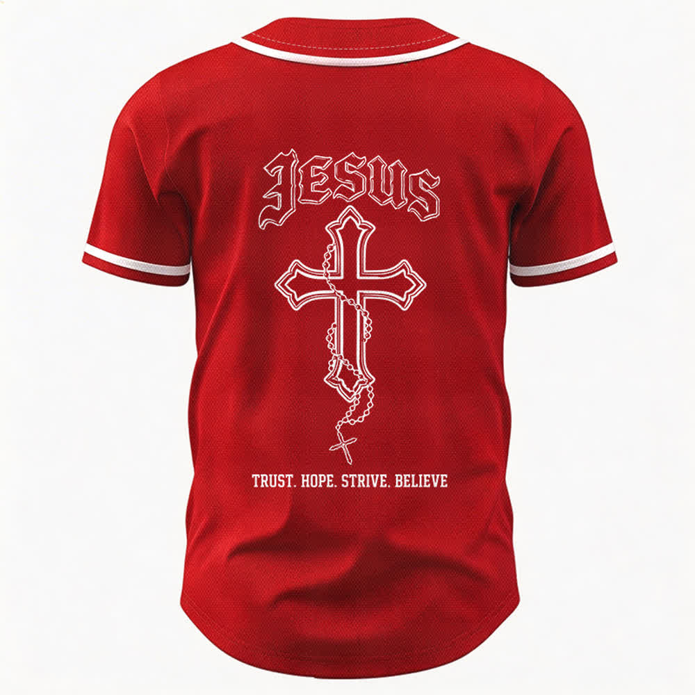 Christianartworkshop Trust Hope Strive Believe All In God's Hands Faith Motif Unisex Baseball Jersey - image 51