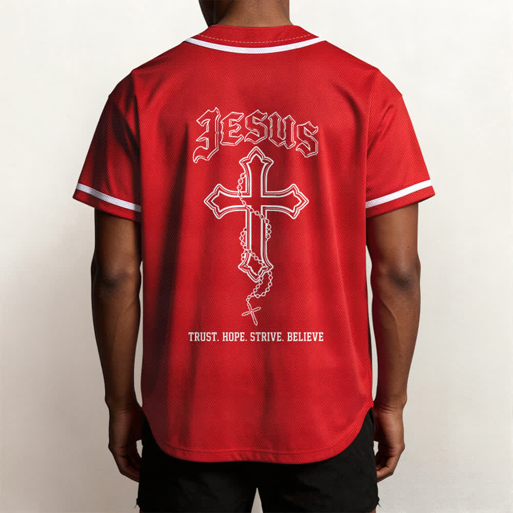 Christianartworkshop Trust Hope Strive Believe All In God's Hands Faith Motif Unisex Baseball Jersey - image 53
