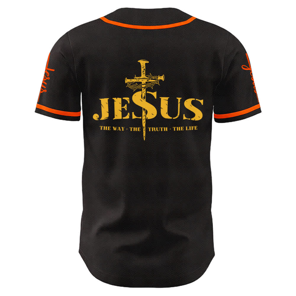 Christianartworkshop Jesus Cross Nail and Crown of Thorns Baseball Jersey - image 39