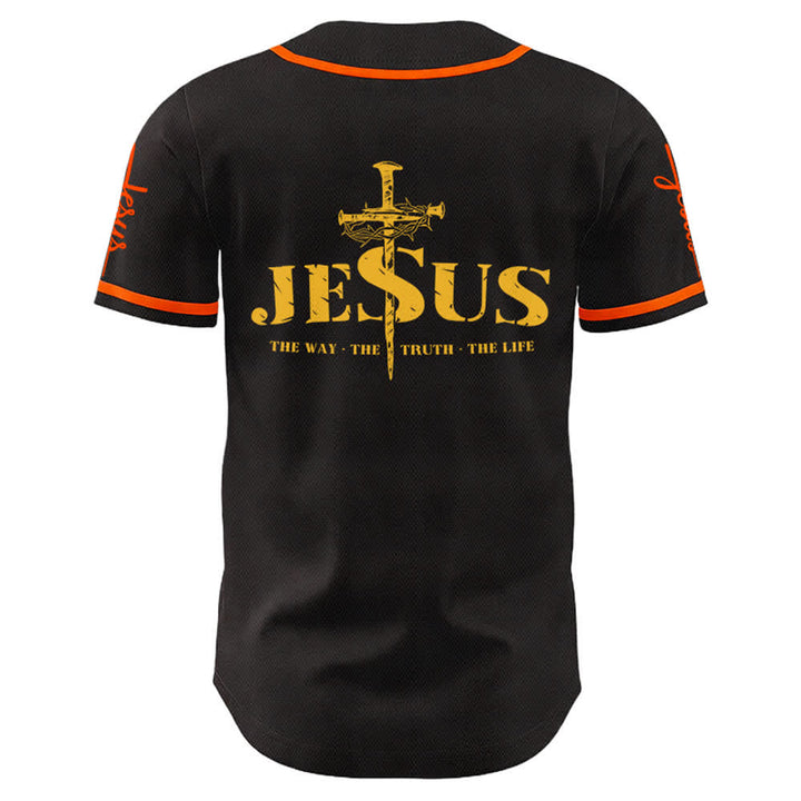 Christianartworkshop Jesus Cross Nail and Crown of Thorns Baseball Jersey - image 39