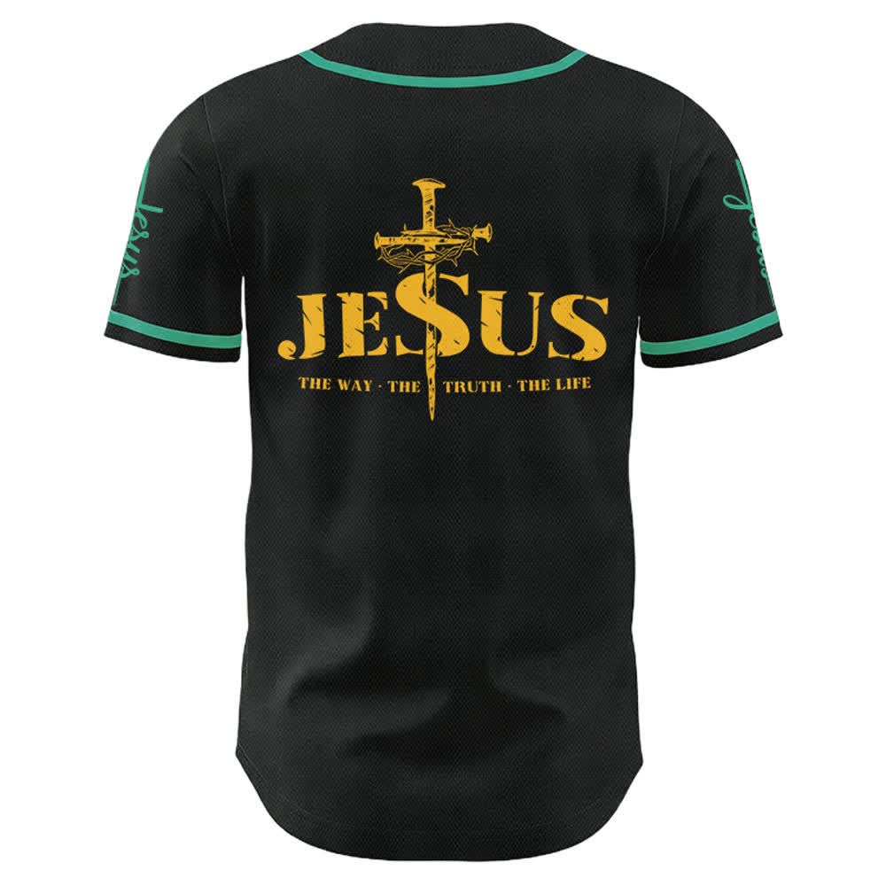 Christianartworkshop Jesus Cross Nail and Crown of Thorns Baseball Jersey - image 42
